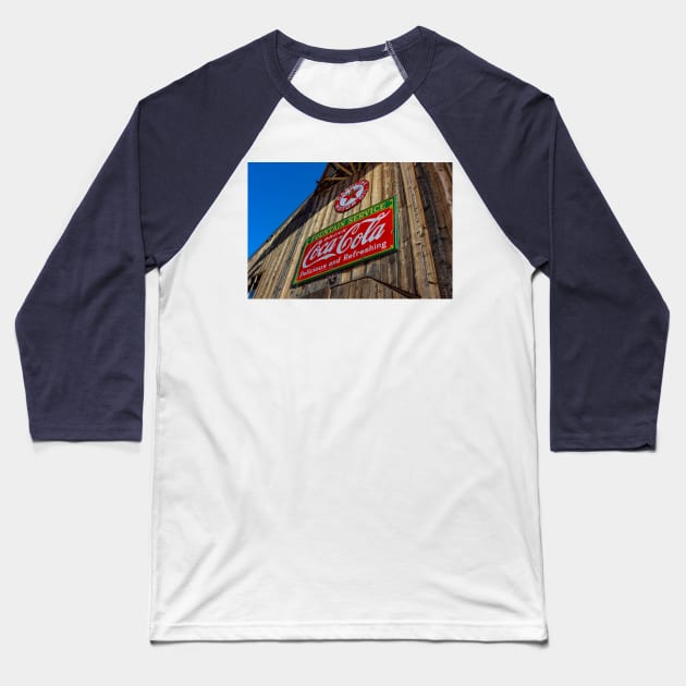 Vintage Coca Cola Sign Baseball T-Shirt by Rob Johnson Photography